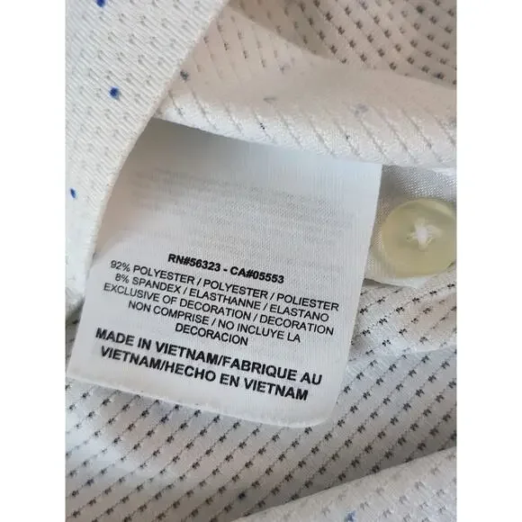 Nike Golf Dri Fit Sleeveless White Blue Polka Dot Polo Women’s size Medium - Picture 5 of 7